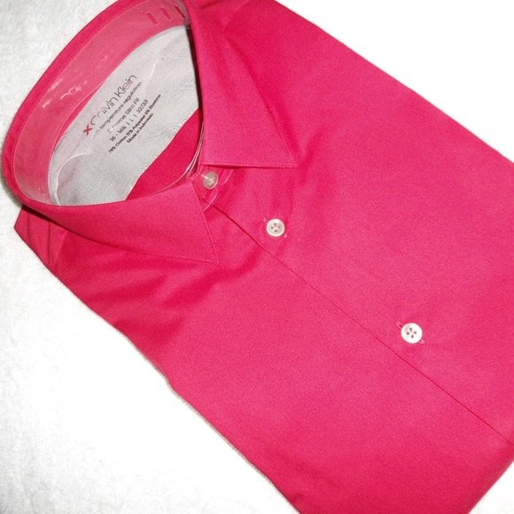 calvin klein red dress shirt